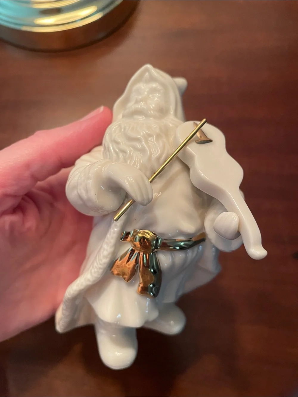 Lenox Glossy Cream Santa Figurine with Gold accents - Santa playing Violin | EUC